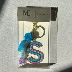 Expressions Blue, Turquoise & Purple 'S' Tassel Keychain